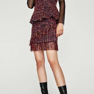 Zara Purple Tweed Skirt